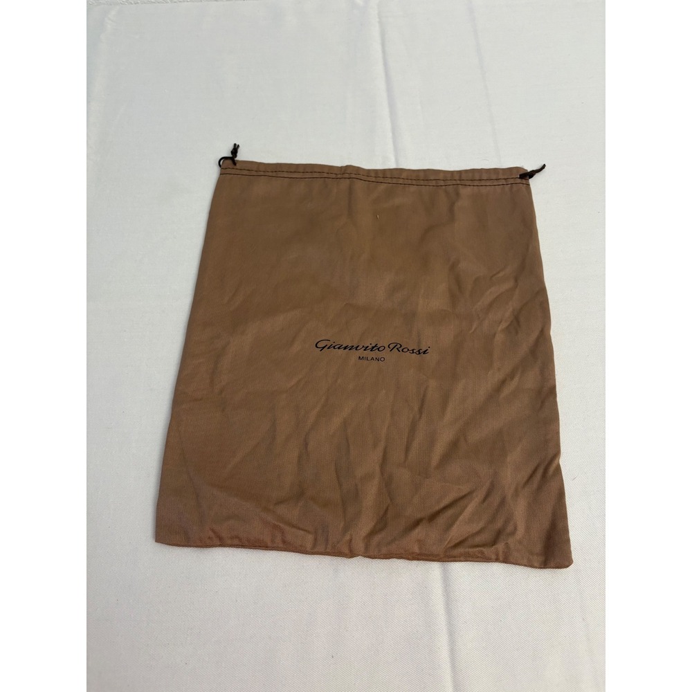 Gianvito Rossi Dust Bag‎ Brown Milano Logo Drawstring Shoe Bag